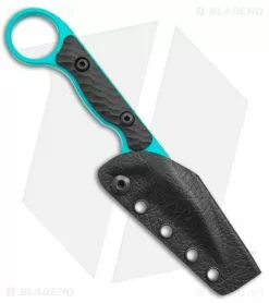 Toor Knives Jank Shank Tactical Fixed Blade Knife Black G-10 (3" Teal) -Outlet Kitchen Knives Store Toor Knives G 10 Jank Shank Teal Tactical Black BHQ 139081 jr sheath