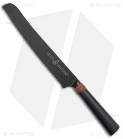 Tuo Cutlery Dark Knight Bread Knife Black Pakkawood (9" Black)