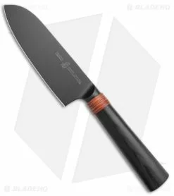 Tuo Cutlery Dark Knight 5.5" Santoku Knife Black Pakkawood (Black)