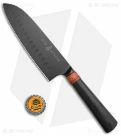 Tuo Cutlery Dark Knight 7" Santoku Knife Black Pakkawood (Black) -Outlet Kitchen Knives Store Tuo Cutlery Dark Knight Santoku 7 Pakkawood Black BHQ 136037 jr bottlecap