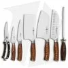 Tuo Cutlery Fiery Phoenix 8-Piece Kitchen Knife Block Set (Cleaver + Utility)