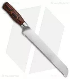 Tuo Cutlery Fiery Phoenix Bread Knife Pakkawood (9" Satin) -Outlet Kitchen Knives Store Tuo Cutlery Fiery Phoenix Bread Knife Pakkawood 9in Satin BHQ 116969 td side