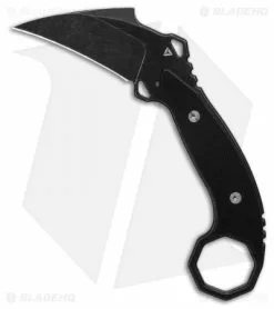 TuyaKnife Aswang Karambit Fixed Blade Knife Black G-10 (2.5" Black SW)