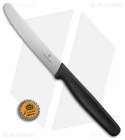 Victorinox Forschner Standard Steak Knife Black Nylon (4.25" Satin Serr) -Outlet Kitchen Knives Store Victorinox Forshner Standard Steak Knife Black Nylon 4in Satn Serr BHQ 109338 td size