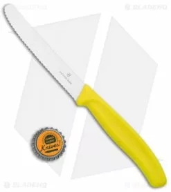Victorinox Swiss Army Paring Knife Yellow (4" Satin Full Serr) -Outlet Kitchen Knives Store Victorinox Swiss Army Paring Knife Yellow Satin Full Serr VN67836L118 BHQ 97029 jr bottlecap