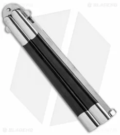 Vintage Bali-Song USA Jody Samson Butterfly Knife Black Micarta (4.25"Satin) -Outlet Kitchen Knives Store Vintage Bali Song USA Jody Samson Butterfly Black Micarta Satin BHQ 50454 jr side