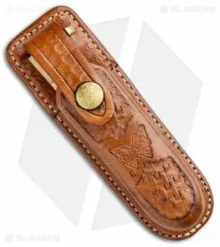 Vintage Bali-Song USA Jody Samson Butterfly Knife Ivory Micarta (4.3"Satin) -Outlet Kitchen Knives Store Vintage Bali Song USA Jody Samson Butterfly Ivory Micarta Satin BHQ 50455 jr sheath