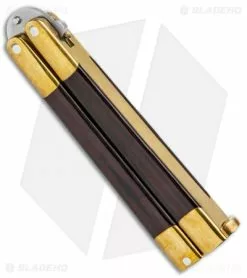 Vintage Bali-Song USA Jody Samson Butterfly Knife Micarta/Brass (3.3" Satin) -Outlet Kitchen Knives Store Vintage Bali Song USA Jody Samson Butterfly Micarta Brass Satin BHQ 68583 jr side