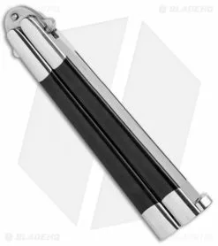 Vintage Bali-Song USA Jody Samson Tanto Butterfly Knife Ebony (4.1"Satin) -Outlet Kitchen Knives Store Vintage Bali Song USA Jody Samson Tanto Butterfly Knife Ebony Satin BHQ 68581 jr side