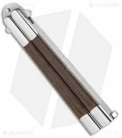 Vintage Bali-Song USA Jody Samson Weehawk Butterfly Knife Micarta (4.25"Satin) -Outlet Kitchen Knives Store Vintage Bali Song USA Jody Samson Weehawk Butterfly Knife Micarta Satin BHQ 87759 jr side