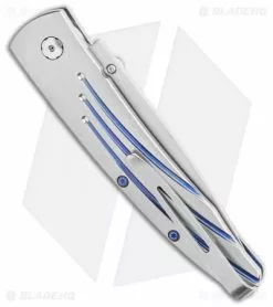 William Henry Lancet Vanguard Plunge Lock Knife Titanium Sapphire (2.6" Satin) -Outlet Kitchen Knives Store William Henry Lancet Vanguard Plunge Lock Knife Titanium 2.6 Satin ZDP 189 BHQ 119593 LS Side