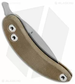 Woods Monkey By LT. Wright Banana Peel Drop Point 1/4 Green Micarta (2.5" Satin) -Outlet Kitchen Knives Store Woodsmonkey Banana Peel LT Wright 1 4th Green Micarta Handle DP BHQ 174140 jr side