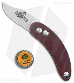 Woods Monkey By LT. Wright Banana Peel Clip Point 1/4 Red Micarta (2.5" Satin) -Outlet Kitchen Knives Store Woodsmonkey Banana Peel LT Wright 1 4th Red Micarta Twist Handle CP BHQ 174147 jr bottlecap