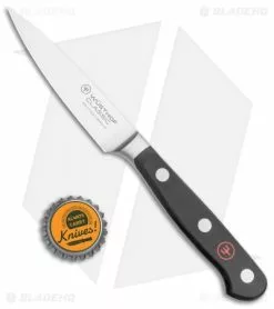 Wusthof Classic 3.5" Paring Kitchen Knife Demi-Bolster Black Polymer -Outlet Kitchen Knives Store Wusthof Classic Demi Bolster Paring Black Satin BHQ 114359 jr bottlecap