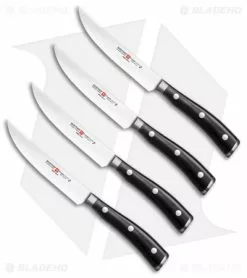 Wusthof Classic Ikon 4-Piece Steak Knife Set Black Polymer
