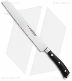 Wusthof Classic Ikon 9" Double-Serrated Bread Kitchen Knife Black Polymer
