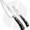 Wusthof Classic Ikon 2-Piece Kitchen Knife Prep Set Black Polymer