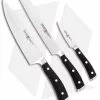 Wusthof Classic Ikon 3-Piece Kitchen Knife Starter Set Black Polymer