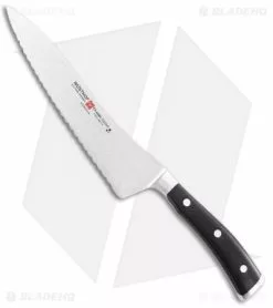 Wusthof Classic Ikon 8" Offset Deli Fillet Kitchen Knife Black Polymer