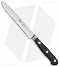 Wusthof Classic 5" Serrated Utility Kitchen Knife Black Polymer