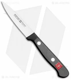 Wusthof Gourmet Spear Point Paring Knife Black (3" Satin)