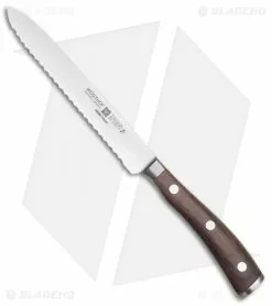 Wusthof Ikon 5" Serrated Utility Kitchen Knife Grenadill Wood