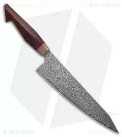 Xin Cutlery Multangular 9" Kitchen Knife Rosewood/Buffalo Horn Dam. Acid Etch 7 Xin Cutlery Multangular 9" Kitchen Knife Rosewood/Buffalo Horn Dam. Acid Etch -Outlet Kitchen Knives Store Xin Cutlery Multangular 9in Kitchen Knife Acid Etch Rosewood Buffalo Horn G10 BHQ 139523 td side