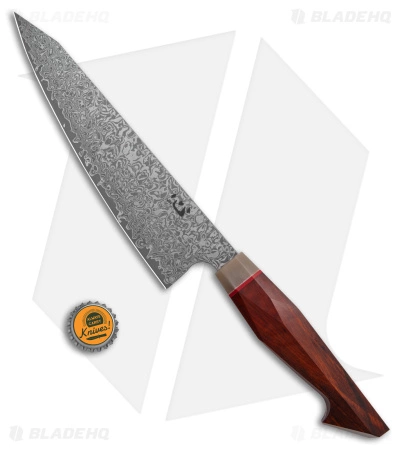 Xin Cutlery Multangular 9" Kitchen Knife Rosewood/Buffalo Horn Dam. Acid Etch 5 Xin Cutlery Multangular 9" Kitchen Knife Rosewood/Buffalo Horn Dam. Acid Etch - Image 5