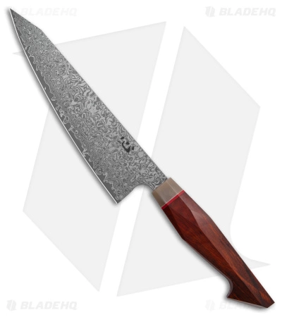 Xin Cutlery Multangular 9" Kitchen Knife Rosewood/Buffalo Horn Dam. Acid Etch 1 Xin Cutlery Multangular 9" Kitchen Knife Rosewood/Buffalo Horn Dam. Acid Etch