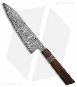 Xin Cutlery Octagonal 9" Chef's Knife Rosewood/Buffalo Horn Dam. Acid Etch