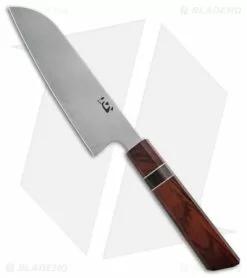 Xin Cutlery Octagonal 7" Santoku Knife Rosewood/Buffalo Horn Dam. Mirror