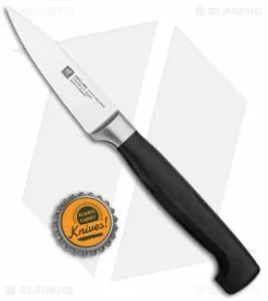 Zwilling J.A. Henckels Zwilling Four Star 3" Paring Kitchen Knife Black Polymer -Outlet Kitchen Knives Store Zwililng Four Star 3in Paring Kitchen Knife Satin BHQ 134491 jr bottlecap