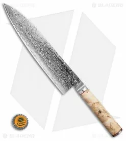 Miyabi Birchwood SG2 9" Chef's Kitchen Knife -Outlet Kitchen Knives Store Zwilling Miyabi SG2 Birchwood 9in Chefs Kitchen Knife SLT 34373 243 BHQ 115575 LS Bottlecap 2
