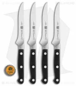Zwilling Pro 4-Piece Steak Knife Kitchen Set (4.4" Satin) -Outlet Kitchen Knives Store Zwilling Pro 4 Piece Steak Knife Set Satin BHQ 134504 jr bottlecap