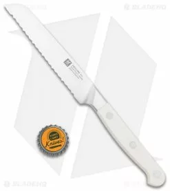 Zwilling J.A. Henckels Zwilling Pro Le Blanc 5" Z15 Serrated Utility Kitchen Knife White Three Pin -Outlet Kitchen Knives Store Zwilling Pro Le Blac 5in Utility Serr 1009856 BHQ 136320 jr bottlecap