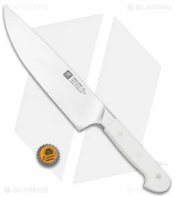 Zwilling J.A. Henckels Zwilling Pro Le Blanc 8" Chef's Kitchen Knife White Three Pin -Outlet Kitchen Knives Store Zwilling Pro Le Blac 8in Chef Knife 1009859 BHQ 136323 jr bottlecap