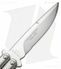 Rare Vintage Benchmade 35-SPL LE Bali-Song Butterfly Knife (3.5" Satin) #26 -Outlet Kitchen Knives Store benchmade 35 spl balisong special 026 blade cm