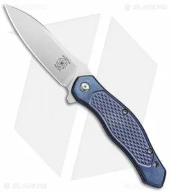 Gerry McGinnis McGinnis Pro Line Valve Frame Lock Knife Blue Ti (3.25" Stonewash) *Collection*