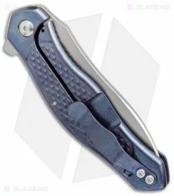 Gerry McGinnis McGinnis Pro Line Valve Frame Lock Knife Blue Ti (3.25" Stonewash) *Collection* -Outlet Kitchen Knives Store mcginnis pro line blue collection BHQ 37225 jr side