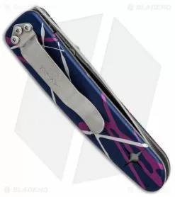 Rare Benchmade 855-01 Liner Lock Knife Color Trails (2.9" Satin) -Outlet Kitchen Knives Store rare benchmade 855 01 color trails BHQ 37803 er side