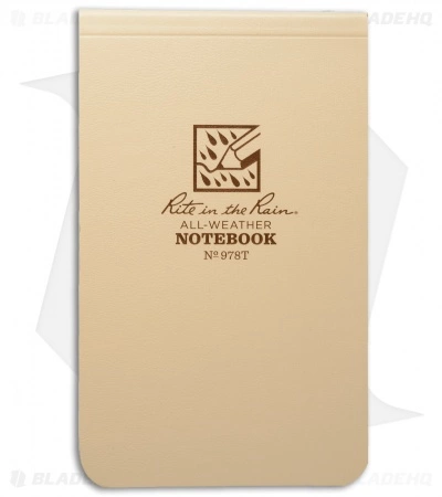 Rite In The Rain Top Bound Memo 3.25" X 5.25" Notebook (Tan) #978T 1 Rite In The Rain Top Bound Memo 3.25" X 5.25" Notebook (Tan) #978T