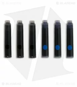 Replacement Schrade Fountain Pen Ink Cartridge (Black & Blue)